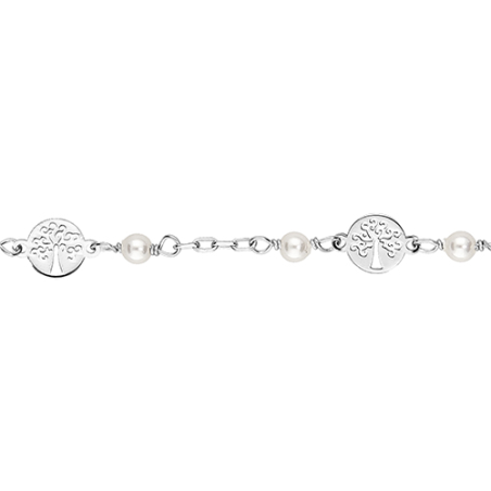 Bracelet argent arbre de vie et perles synthétiques