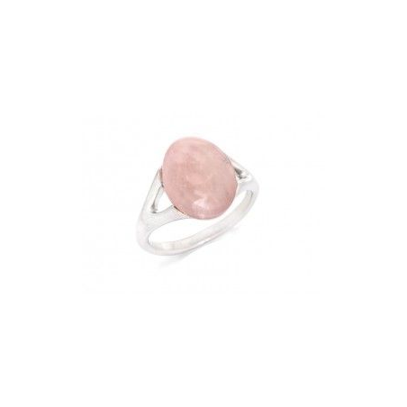 Bague argent quartz rose oval