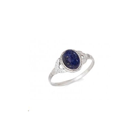 Bague en argent lapis lazuli serti