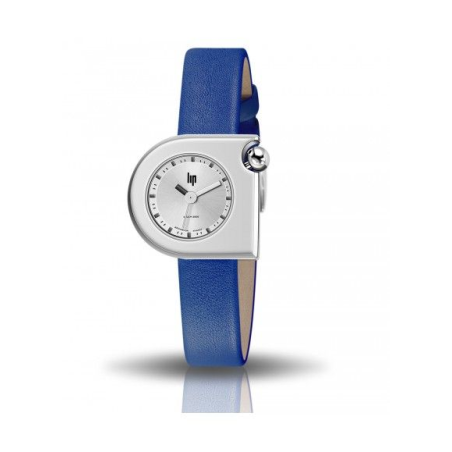 Montre LIP Mach 2000 Mini cadran acier bracelet cuir bleu