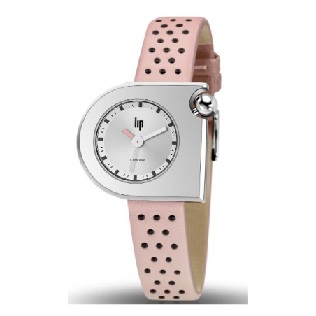 Montre LIP Mach 2000 Mini cadran acier bracelet cuir rose