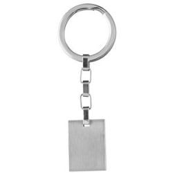 Porte clefs acier plaque rectangulaire