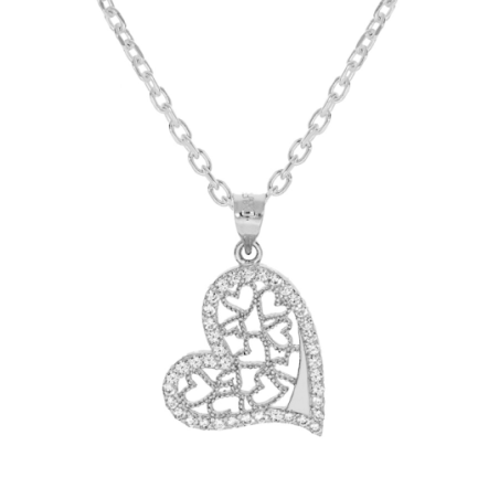 Collier argent pendentif coeurs oxydes Collier argent pendentif coeurs oxydes