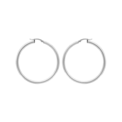 Créoles lisses argent diamètre 30 mm