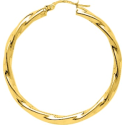 Créoles plaqué or torsadées diamètre 30 mm
