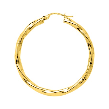 Créoles plaqué or torsadées diamètre 30 mm Créoles plaqué or torsadées diamètre 30 mm