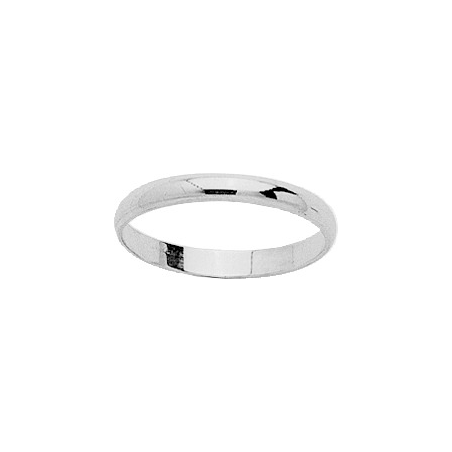Alliance demi jonc 2.5 mm or blanc 18 carats Alliance demi jonc 2.5 mm or blanc 18 carats