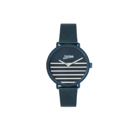Montre JEAN PAUL GAULTIER tout acier bleu bracelet milanais Montre JEAN PAUL GAULTIER tout acier bleu bracelet milanais