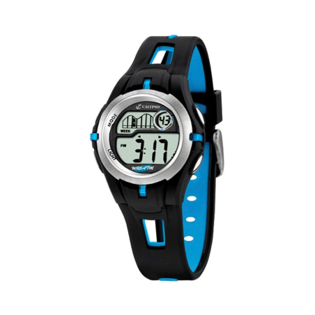 Montre enfant CALYPSO digitale bracelet silicone bleu turquoise et noir Montre enfant CALYPSO digitale bracelet silicone bleu turquoise et noir