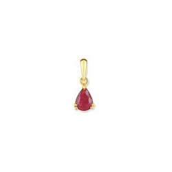 Pendentif or jaune 18 carats rubis poire 3 griffes