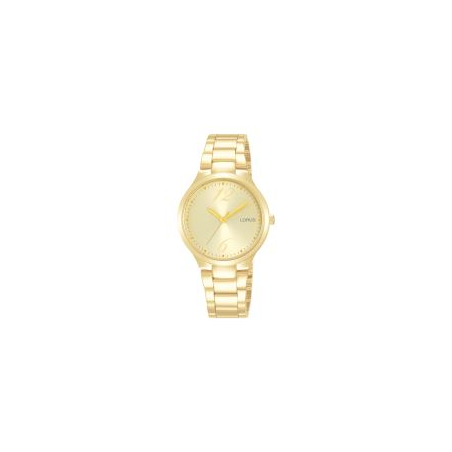 Montre femme LORUS tout acier doré fond nacré Montre femme LORUS tout acier doré fond nacré