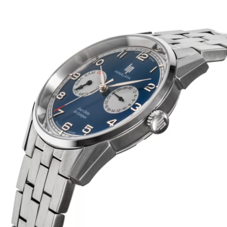 Montre LIP Himalaya bi-compax tout acier fond bleu Montre LIP Himalaya bi-compax tout acier fond bleu