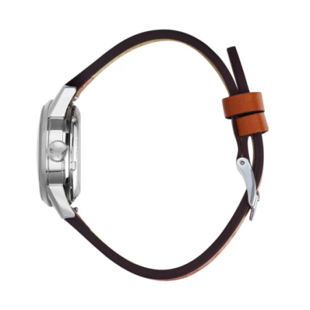 Montre LIP Himalaya fond blanc coeur battant bracelet cuir marron Montre LIP Himalaya fond blanc coeur battant bracelet cuir marron