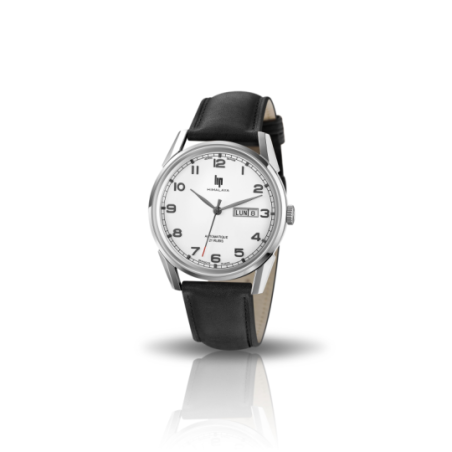 Montre homme LIP Himalaya automatique en acier bracelet cuir noir Montre homme LIP Himalaya automatique en acier bracelet cuir noir