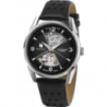 Montre automatique homme LIP Himalaya sablier fond et bracelet cuir noirs Montre automatique homme LIP Himalaya sablier fond et bracelet cuir noirs