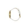 Montre LIP Churchill cadran rectangulaire acier doré bracelet cuir blanc laqué Montre LIP Churchill cadran rectangulaire acier doré bracelet cuir blanc laqué