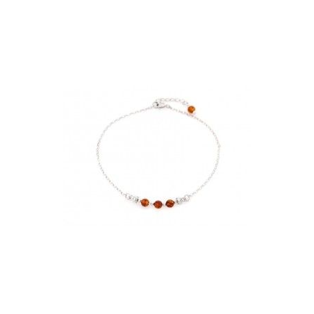 Chaine de cheville argent ambre
