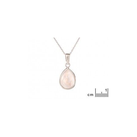 Pendentif argent quartz rose Pendentif argent quartz rose