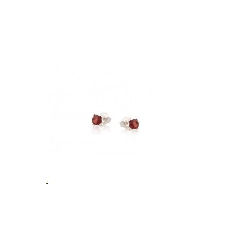 Boucles d'oreilles grenat 4 griffes en argent Boucles d'oreilles grenat 4 griffes en argent