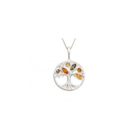 Pendentif argent arbre de vie ambre Pendentif argent arbre de vie ambre