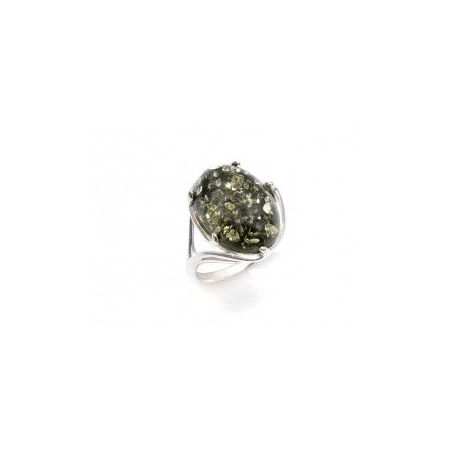 Bague argent ambre verte Bague argent ambre verte