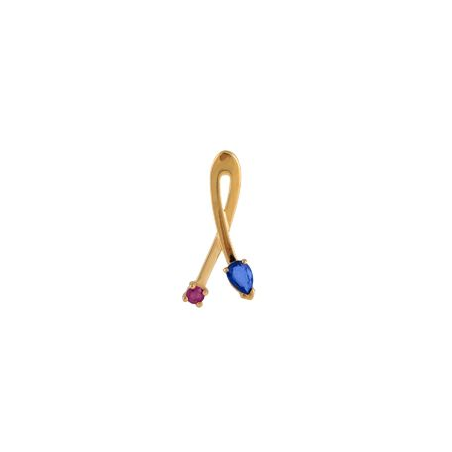 Pendentif or jaune 18 carats saphir rubis Pendentif or jaune 18 carats saphir rubis