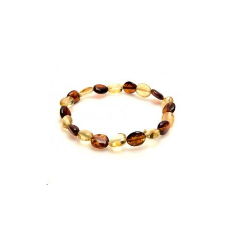Bracelet élastique ambre bicolore Bracelet élastique ambre bicolore