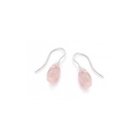 Boucles d'oreilles argent pendantes fils quartz rose Boucles d'oreilles argent pendantes fils quartz rose