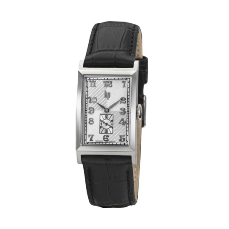 Montre LIP Churchill T24 acier bracelet cuir noir Montre LIP Churchill T24 acier bracelet cuir noir