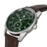 Montre LIP Himalaya cadran acier fond vert foncé bracelet cuir marron Montre LIP Himalaya cadran acier fond vert foncé bracelet cuir marron