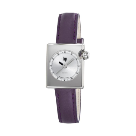 LIP MACH 2000 MINI SQUARE acier bracelet cuir violet LIP MACH 2000 MINI SQUARE acier bracelet cuir violet