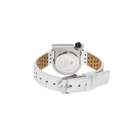 Montre LIP Mach 2000 Mini cadran acier bracelet cuir blanc Montre LIP Mach 2000 Mini cadran acier bracelet cuir blanc