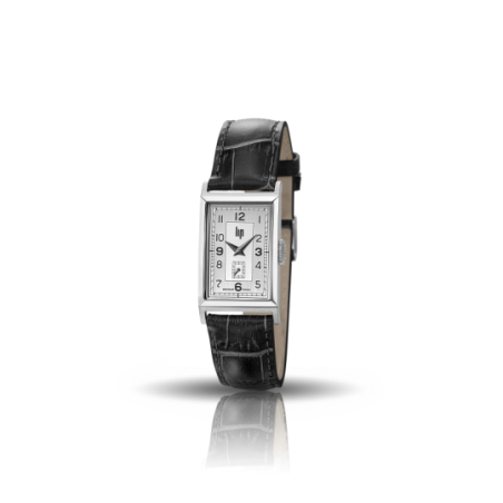 Montre LIP Churchill cadran rectangulaire acier bracelet cuir marron Montre LIP Churchill cadran rectangulaire acier bracelet cuir marron