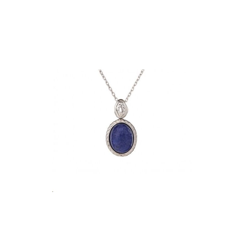 Pendentif argent lapis lazuli oval