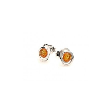 Boucles d'oreilles boutons argent ambre Boucles d'oreilles boutons argent ambre
