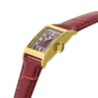 Montre LIP Churchill C18 boite carré acier doré bracelet cuir rouge