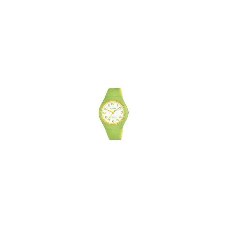 Montre LORUS femme silicone vert et jaune