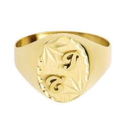 Chevalière or jaune lettres personnalisable