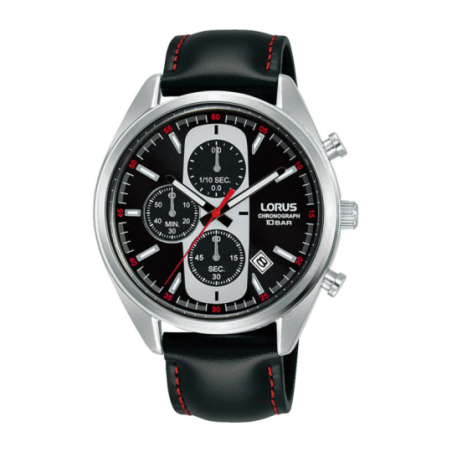 Montre homme LORUS chrono sport bracelet cuir noir Montre homme LORUS chrono sport bracelet cuir noir