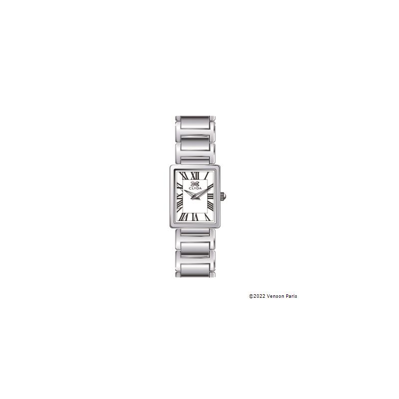 Montre CLYDA tout acier rentangulaire