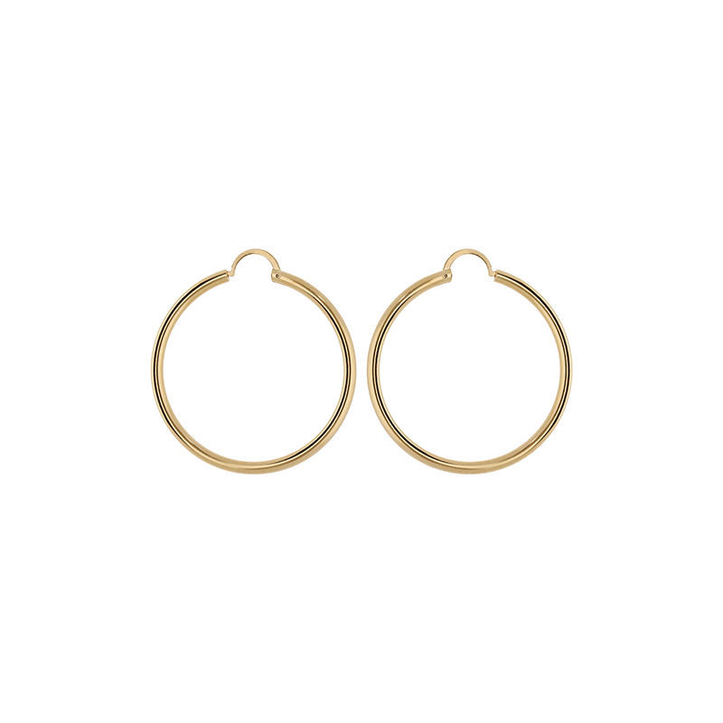 Créoles lisses plaqué or diamètre 40 mm