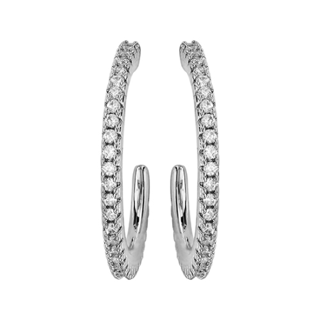 Demi créoles argent oxydes diamètre 15 mm