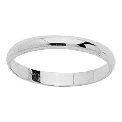 Alliance demi jonc 2.5 mm or blanc 18 carats