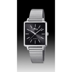 Montre dame LOTUS tout acier cadran carré noir