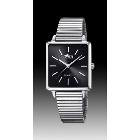 Montre dame LOTUS tout acier cadran carré noir
