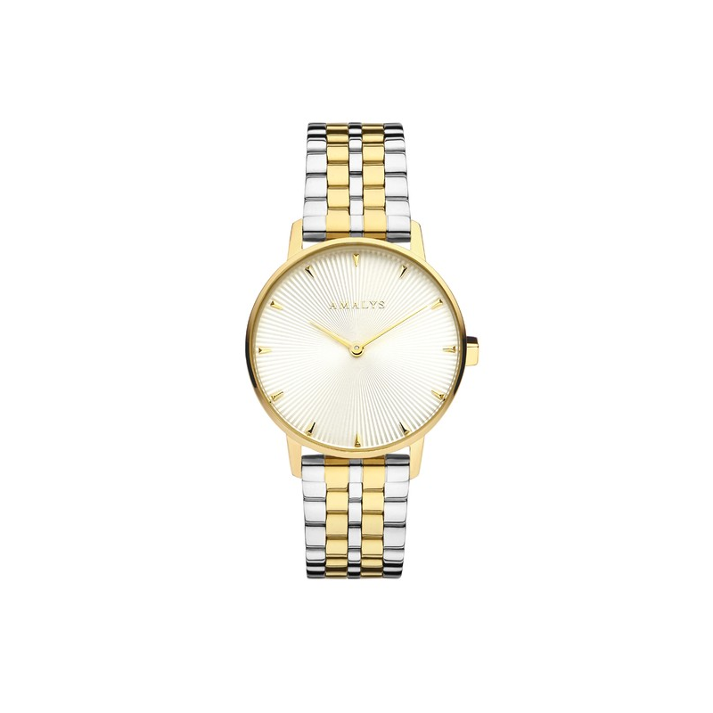 Montre femme AMALYS tout acier bicolore