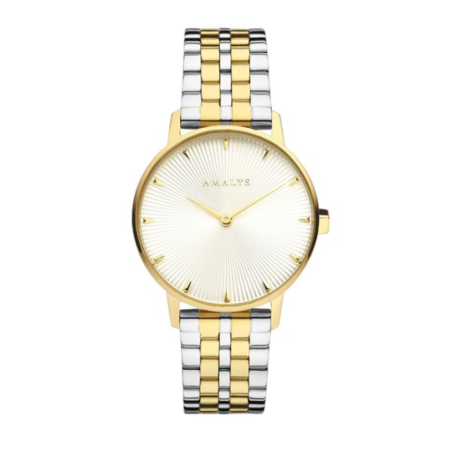 Montre femme AMALYS tout acier bicolore