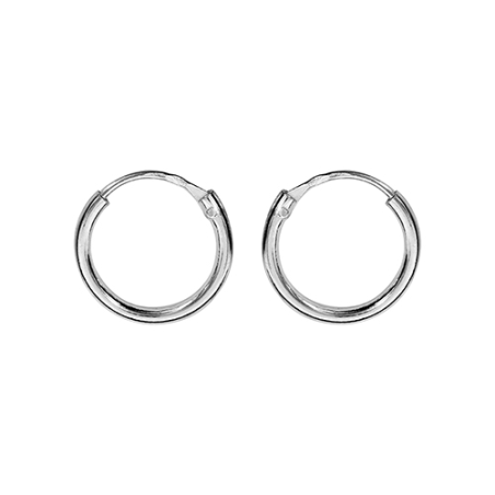 Créoles lisses argent diamètre 10 mm