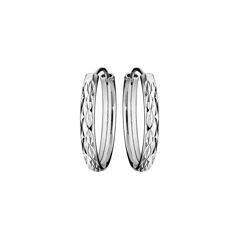 Créoles diamantées argent diamètre 20 mm