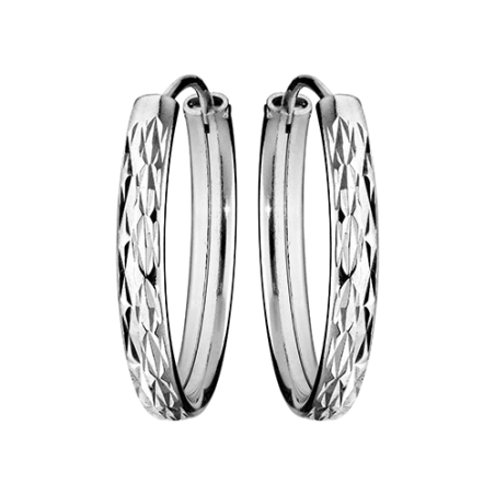 Créoles diamantées argent diamètre 20 mm